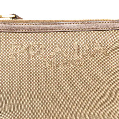 Prada Canvas Logo Pouch