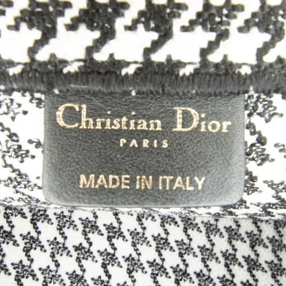 Dior Large Canvas Houndstooth Embroidered Book Tote