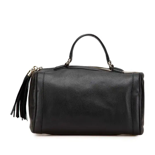 Gucci Medium Pebbled Calfskin Soho Boston Bag