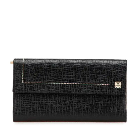 LOEWE Anagram Grained Calfskin Long Wallet