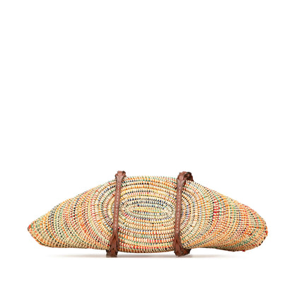 Prada Vitello Trimmed Raffia Paglia Basket Bag