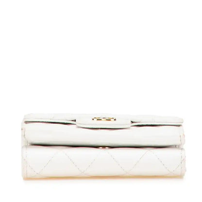 Chanel CC Quilted Caviar Trifold Flap Wallet