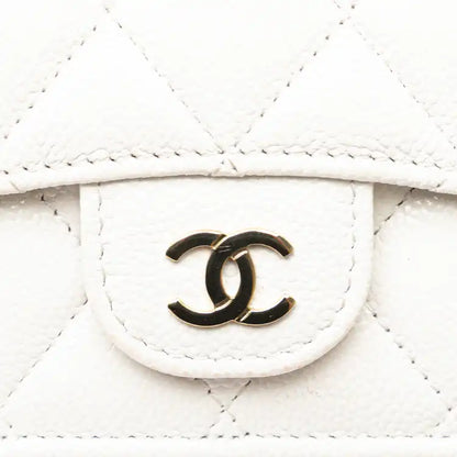 Chanel CC Quilted Caviar Trifold Flap Wallet