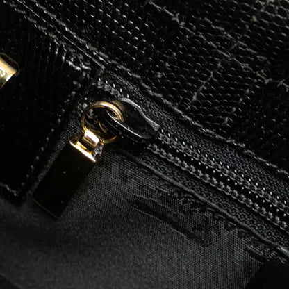 Ferragamo Embossed Lizard Leather Vara Bow Handbag