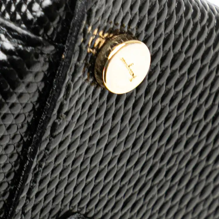 Ferragamo Embossed Lizard Leather Vara Bow Handbag