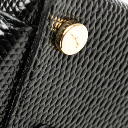 Ferragamo Embossed Lizard Leather Vara Bow Handbag