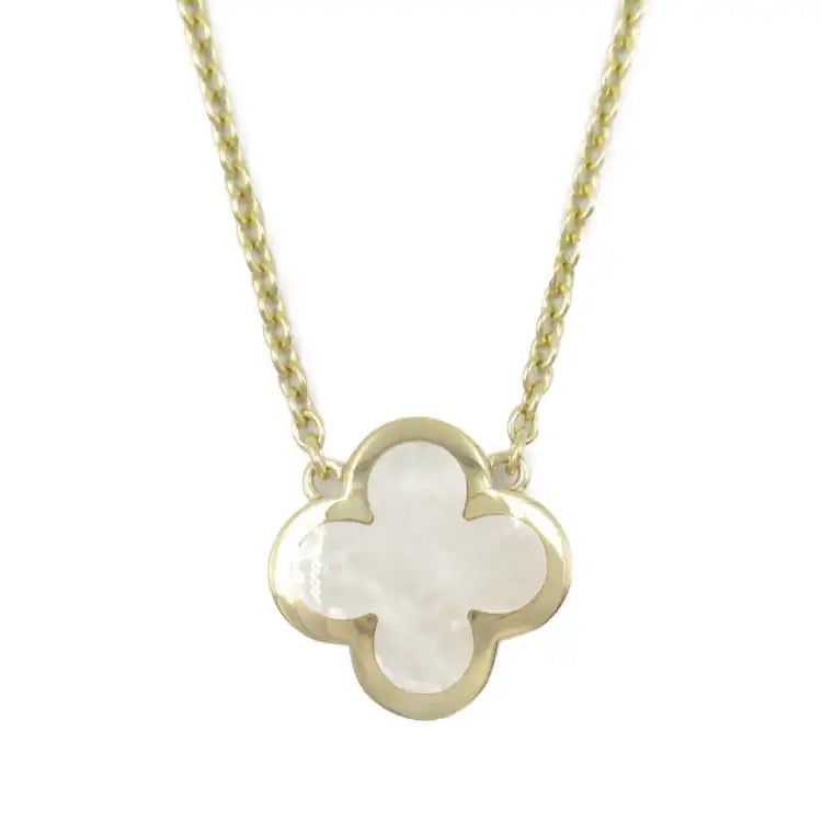 van cleef and arpels 18K Yellow Gold and Mother of Pearl Pure Alhambra Pendant Necklace