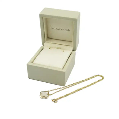 van cleef and arpels 18K Yellow Gold and Mother of Pearl Pure Alhambra Pendant Necklace