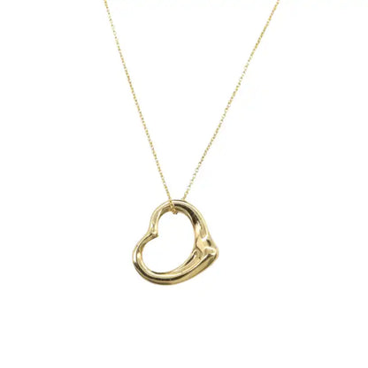 Tiffany 18K Yellow Gold Small Elsa Peretti Open Heart Pendant Necklace