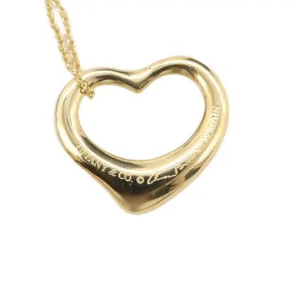 Tiffany 18K Yellow Gold Small Elsa Peretti Open Heart Pendant Necklace