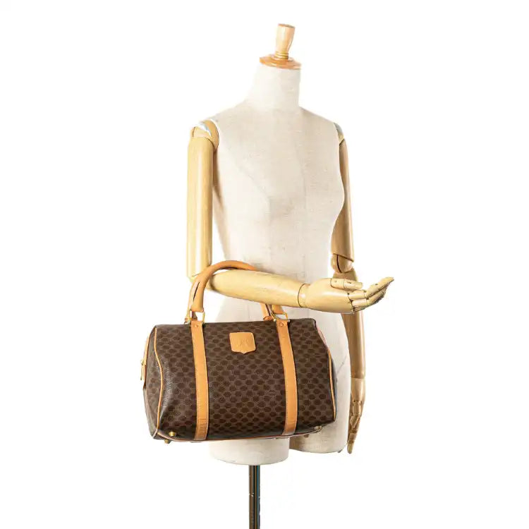 Celine Macadam Coated Canvas Boston Bag