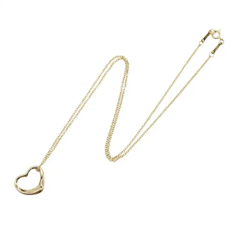 Tiffany 18K Yellow Gold Small Elsa Peretti Open Heart Pendant Necklace