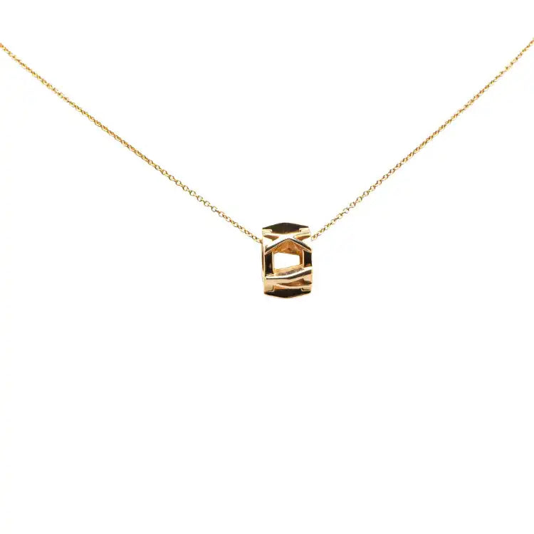 Tiffany 18K Yellow Gold Atlas X Open Pendant Necklace