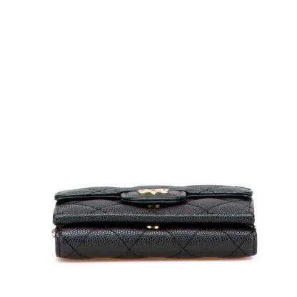 Chanel CC Quilted Caviar Trifold Wallet