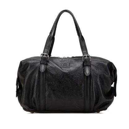 LOEWE Embossed Leather Canela Boston Bag