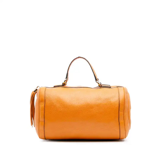 Gucci Medium Pebbled Calfskin Soho Boston Bag