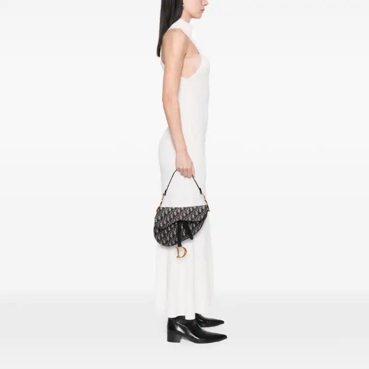 Dior Oblique Canvas Saddle Bag