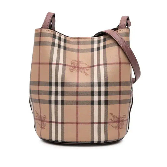 Burberry Haymarket Check Coated Canvas Lorne Bucket Bag