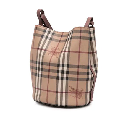 Burberry Haymarket Check Coated Canvas Lorne Bucket Bag