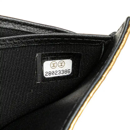 Chanel CC Metallic Calfskin Crocodile Embossed Compact Flap Wallet