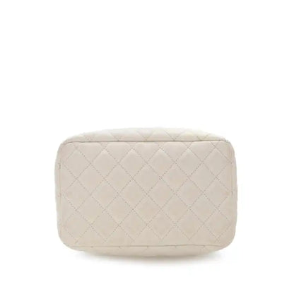 Chanel Small Quilted Caviar Flat Drawstring Chain Bucket Bag