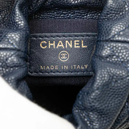 Chanel Mini Quilted Caviar Medallion Charms Drawstring Bucket Bag
