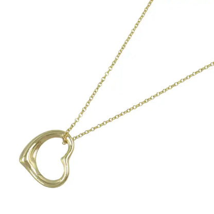Tiffany 18K Yellow Gold Small Elsa Peretti Open Heart Pendant Necklace