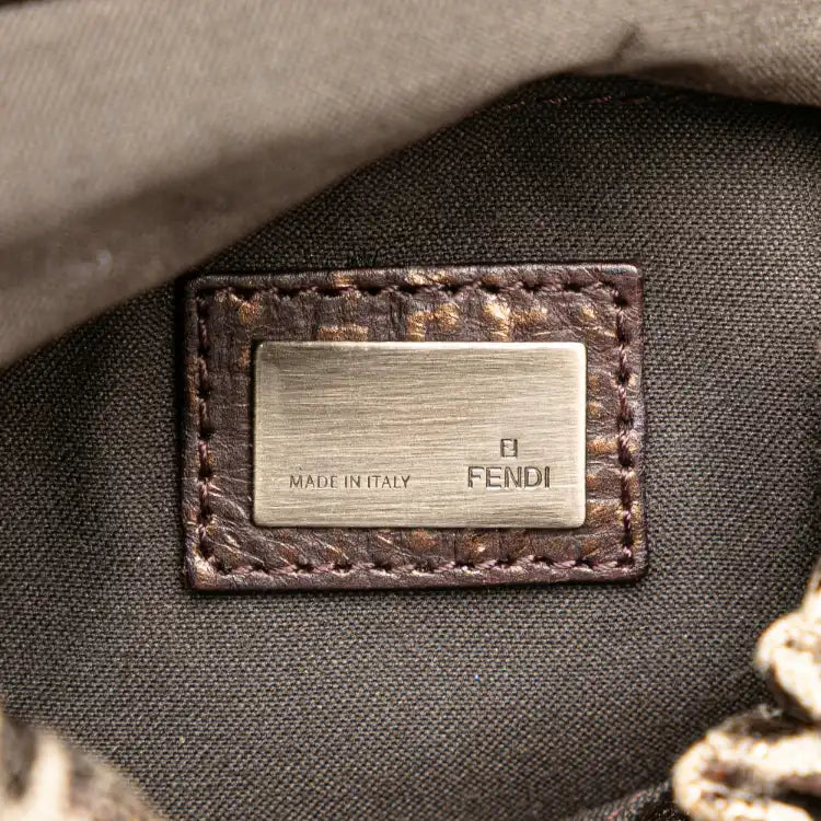 Fendi Small Croc Effect Canvas Magic Handbag