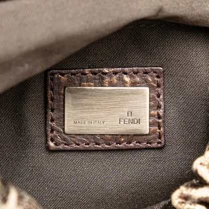Fendi Small Croc Effect Canvas Magic Handbag