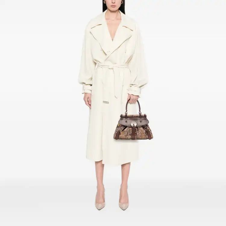 Fendi Small Croc Effect Canvas Magic Handbag