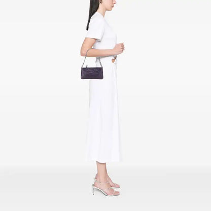 Chanel Embossed Lambskin Camellia Chain Pochette