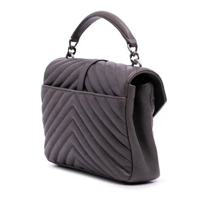 Saint Laurent Medium Quilted Chevron Sheepskin College Satchel