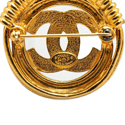 Chanel Gold Plated CC Brooch