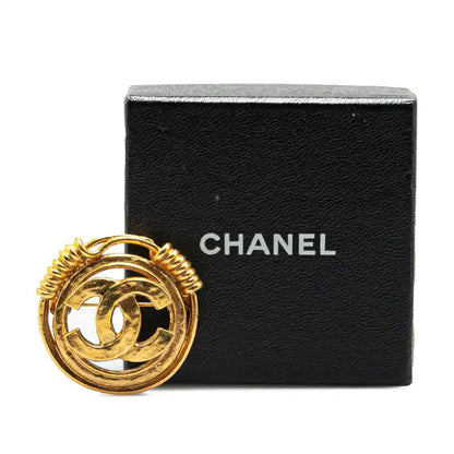 Chanel Gold Plated CC Brooch