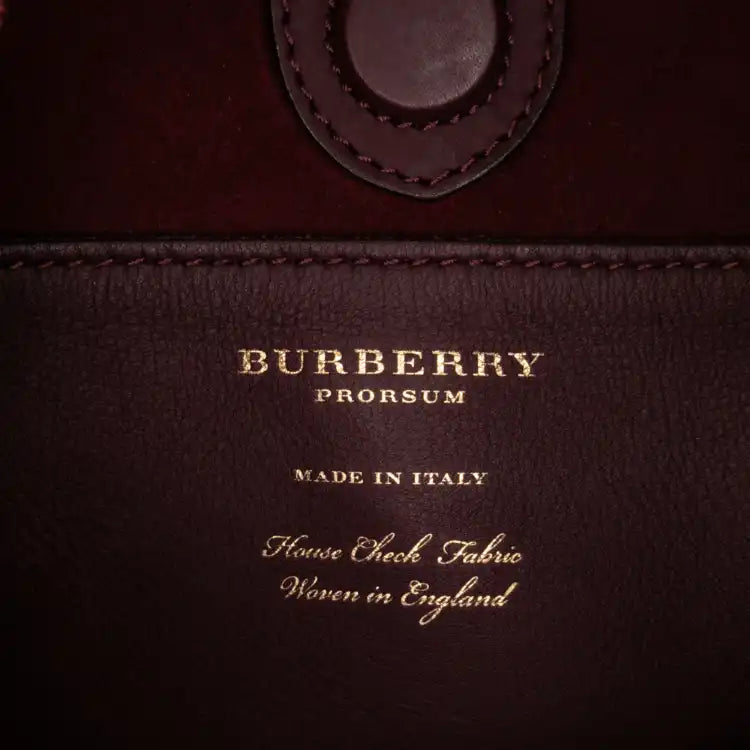 Burberry House Check Canvas and Suede Fringe Bucket Bag