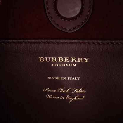 Burberry House Check Canvas and Suede Fringe Bucket Bag