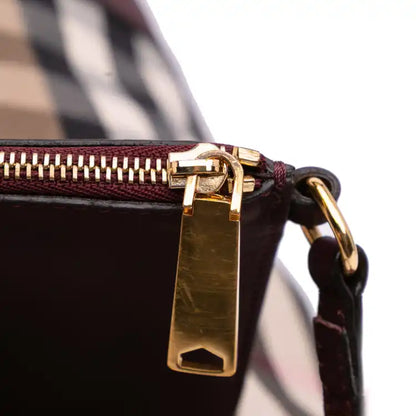 Burberry House Check Canvas and Suede Fringe Bucket Bag