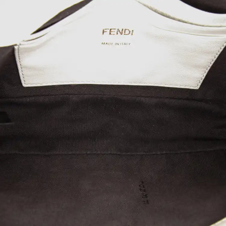 Fendi Mini Zucca Embossed Leather Baguette Satchel