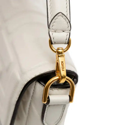 Fendi Mini Zucca Embossed Leather Baguette Satchel