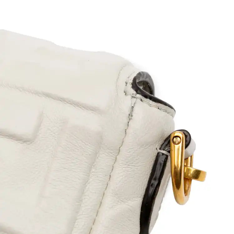 Fendi Mini Zucca Embossed Leather Baguette Satchel