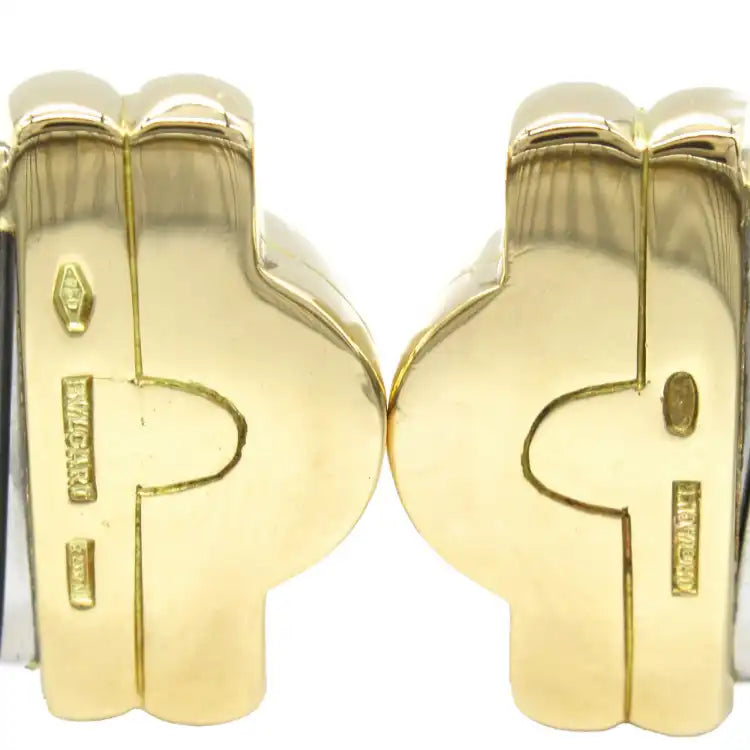 Bvlgari Bicolor 18K Yellow Gold and Stainless Steel Parentesi Tubogas Cuff
