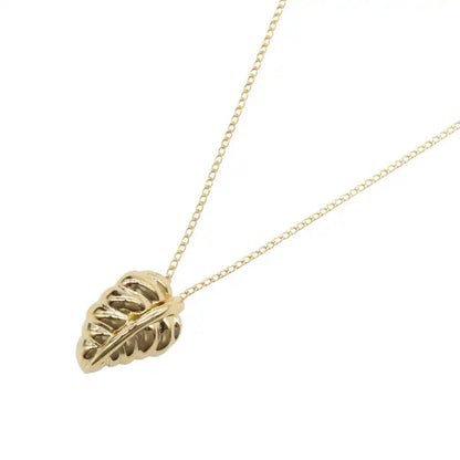 Tiffany 18K Yellow Gold Leaf Pendant Necklace