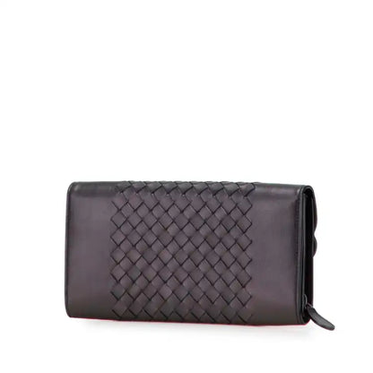 Bottega Veneta Nappa Intrecciato Grommet Scalloped Edge Long Wallet