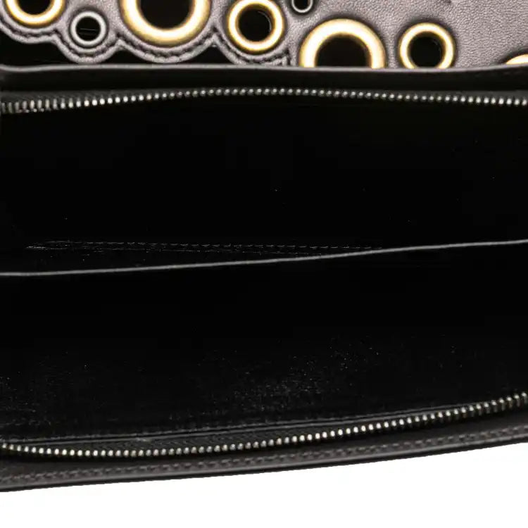 Bottega Veneta Nappa Intrecciato Grommet Scalloped Edge Long Wallet