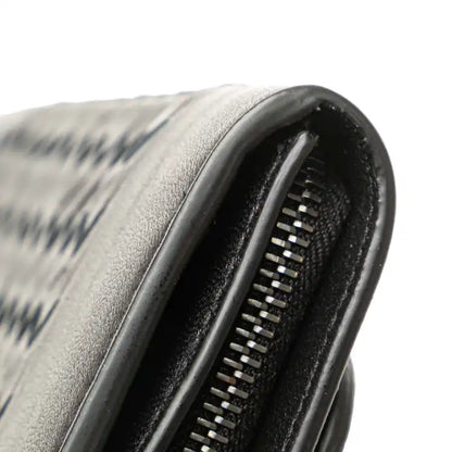 Bottega Veneta Nappa Intrecciato Grommet Scalloped Edge Long Wallet