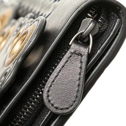 Bottega Veneta Nappa Intrecciato Grommet Scalloped Edge Long Wallet