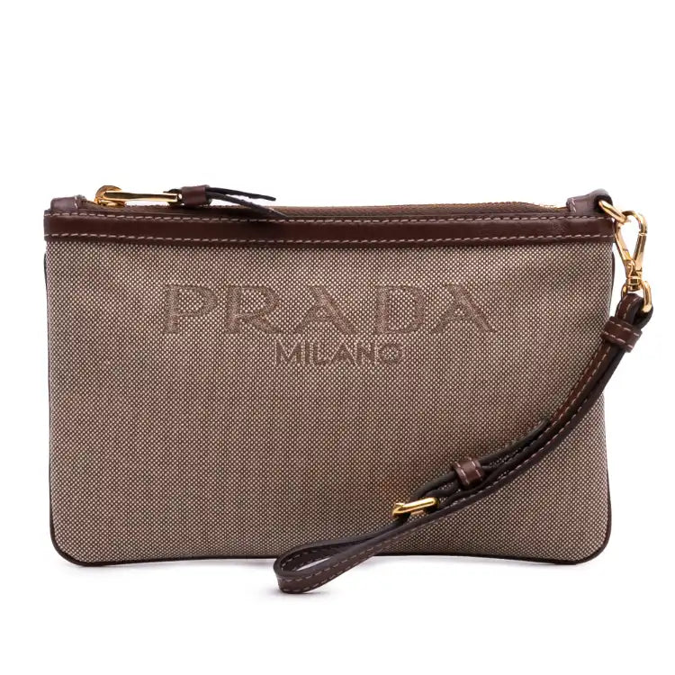 Prada Canvas Canapa Logo Pouch