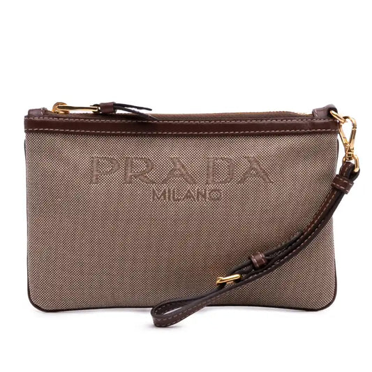 Prada Canvas Canapa Logo Pouch