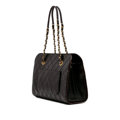 Chanel CC Quilted Calfskin Front Pocket Shopping Tote