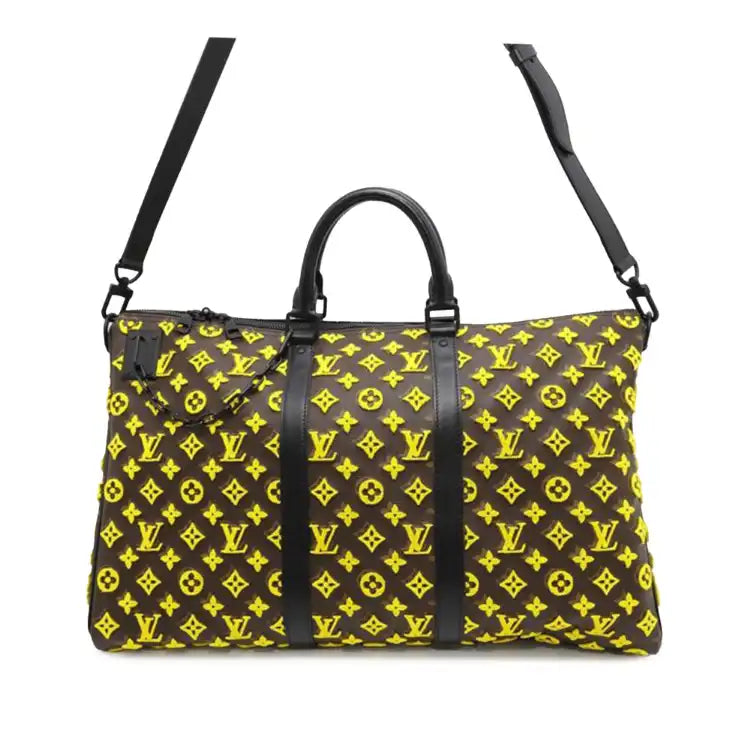 Louis Vuitton Monogram Tuffetage Triangle Keepall Bandouliere 50